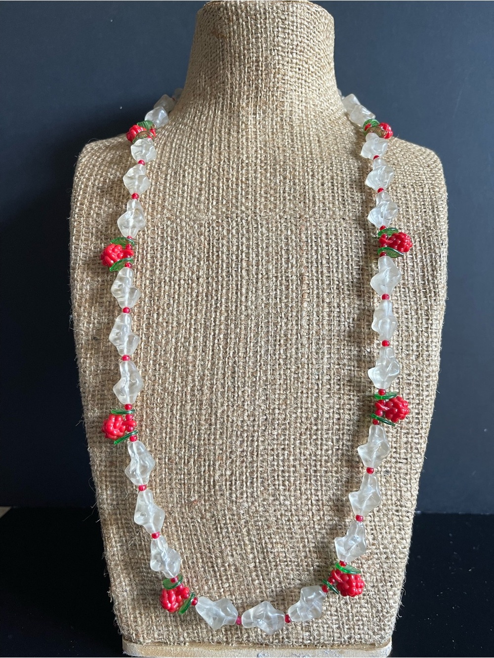 Vintage fruit salad plastic Necklace.